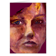 Emotional Woman's Face Greeting Card