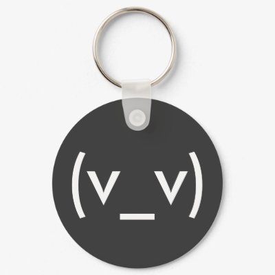 Emotionless (Japanese Smiley) Key Chains by marquita575