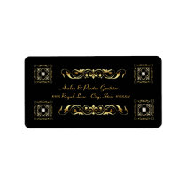 Emperior Black Fleur Address Labels