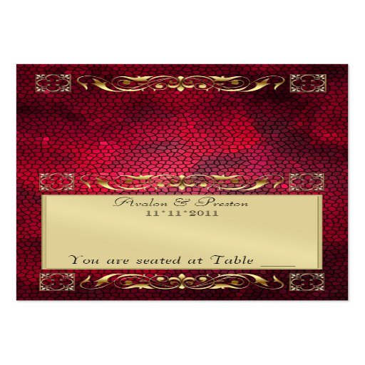 Emperior Red Folding Table Placecard Business Cards
