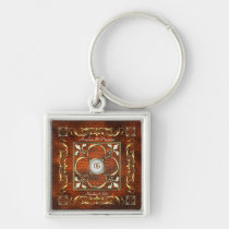 Emperor Amber Monogram Keychain