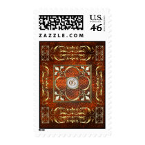 Emperor Amber Stained Glass Fleur De Lis Postage