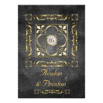 Emperor Black Save The Date Fleur Invitation