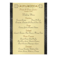Emperor Black Scroll Stained Glass Wedding Menu Personalized Invites