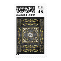 Emperor Black Stained Glass Fleur De Lis Postage