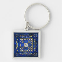 Emperor Blue Monogram Keychain
