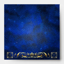 Emperor Blue Stained Glass Fleur Envelope