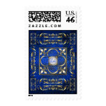 Emperor Blue Stained Glass Love Postage Stamp