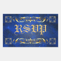 Emperor Blue Stained Glass RSVP Sticker