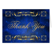 Emperor Blue Stained Glass Thank You NoteCard