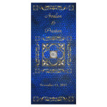 Emperor Blue Stained Glass Wedding Program Custom Rack Cards