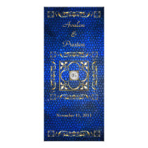 Emperor Blue Stained Glass Wedding Program Custom Rack Cards