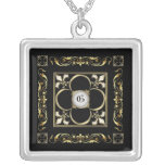 Emperor Fleur De Lis Black  Necklace