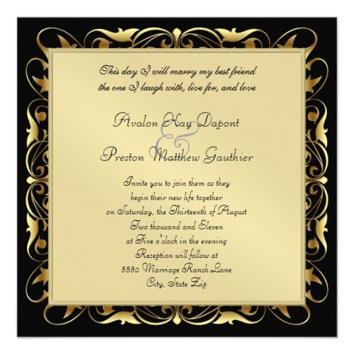 Emperor Fleur De Lis Black Regency Invitation