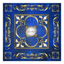 Emperor Fleur De Lis Sapphire Regency Invitation