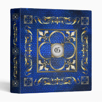 Emperor Fleur De Lis Sapphire Stain Glass Binder