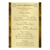 Emperor Gold Scroll Stained Glass Wedding Menu Personalized Invite