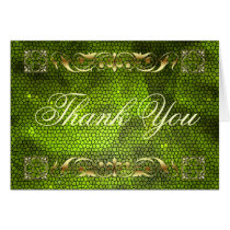 Emperor Green Stained Glass Thank You NoteCard