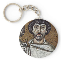 Emperor Justinian And His Court, And Bishop Maxim Key Chain