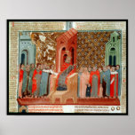 Emperor Justinian  and his court Poster