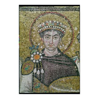 Emperor Justinian I c.547 AD with crown and halo Print