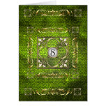 Emperor Lime Fleur Stained Glass Table Card