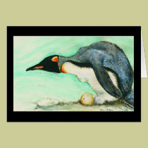 Emperor Penguin - water bird Note Card cards