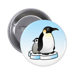 Customizable Penguin Family Round Button