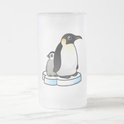 Customizable Penguin Family Frosted Glass Mug