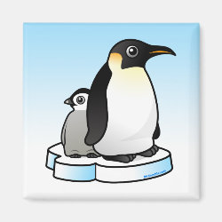Customizable Penguin Family Square Magnet