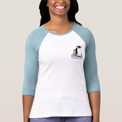 Customizable Penguin Family Ladies Raglan Fitted T-Shirt