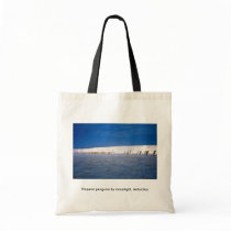 Emperor penguins by moonlight, Antarctica Tote Bags