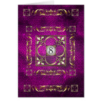 Emperor Pink Fleur Stained Glass Table Card