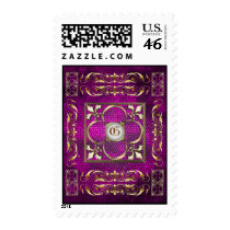 Emperor Pink Stained Glass Fleur De Lis Postage