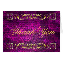 Emperor Pink Stained Glass Thank You NoteCard