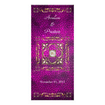 Emperor Pink Stained Glass Wedding Program Rack Cards