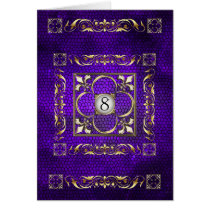 Emperor Purple Fleur Stained Glass Table Card