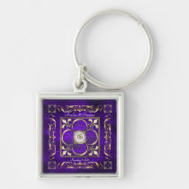 Emperor purple Monogram Keychain