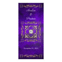 Emperor Purple Stained Glass Wedding Program Custom Rack Cards