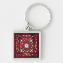 Emperor Red Monogram Keychain