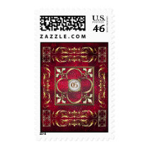 Emperor Red Stained Glass Fleur De Lis Postage