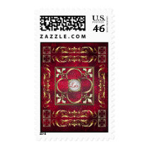 Emperor Red Stained Glass Love Postage Stamp