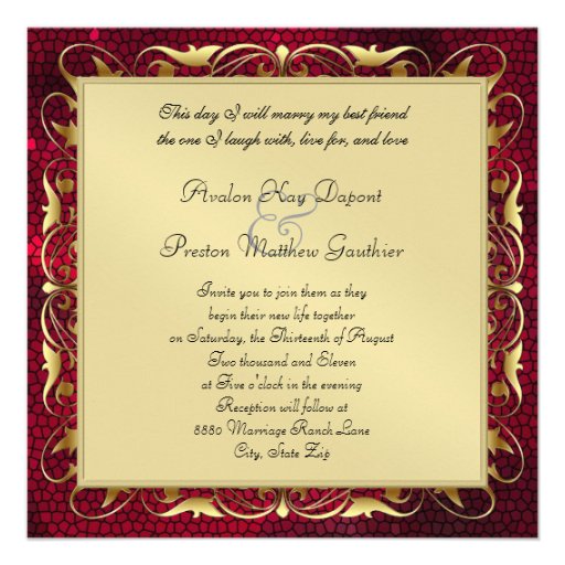 Emperor Red Stained Glass Photo Invitation
