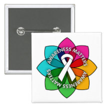Emphysema Awareness Matters Petals Pinback Buttons