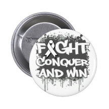 Emphysema Fight Conquer and Win Pinback Buttons