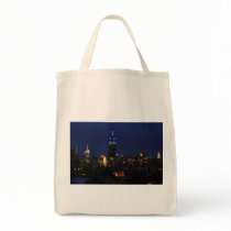 Empire State Building all in Blue, NYC Skyline Canvas Bag