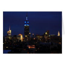 Empire State Building all in Blue, NYC Skyline Greeting Card