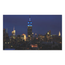 Empire State Building all in Blue, NYC Skyline Rectangle Sticker