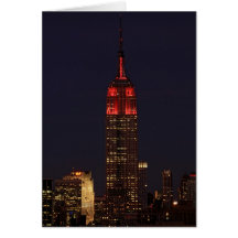 Empire State Building all in red Greeting Card