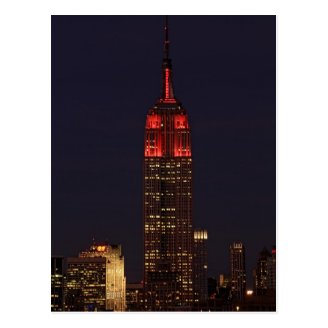 Empire State Building all in red Post Cards